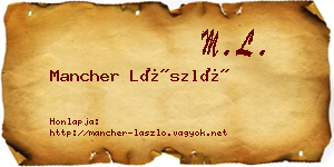 Mancher László névjegykártya